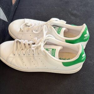 Adidas Stan Smith White and Green Shoes